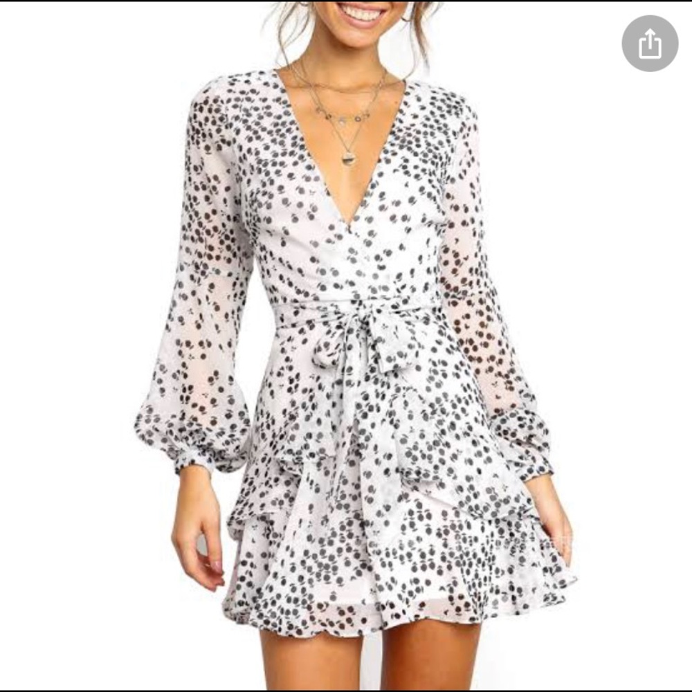 HELLO-MOLLY CHIFFON POLKA DOT DRESS Size M